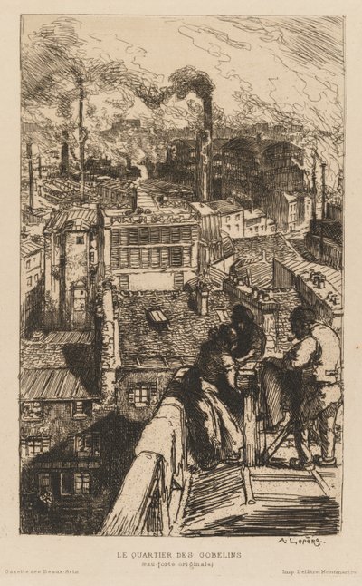 Gazette des Beaux-Arts: Le Quartier des Gobelins, 1889 von Auguste Louis Lepère