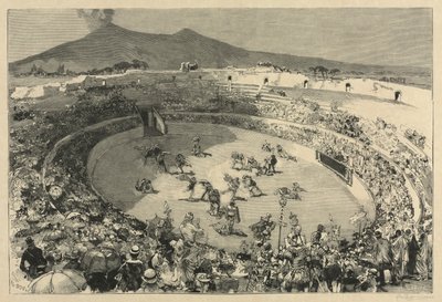 Italien. Das Fest von Pompeji, Der Zirkus der Gladiatoren, 1884 von Auguste Louis Lepère