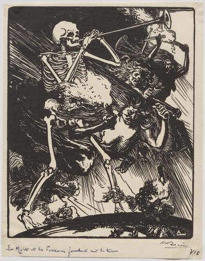 Der Tod und die Leidenschaften, die auf die Erde herabsteigen von Auguste Louis Lepère