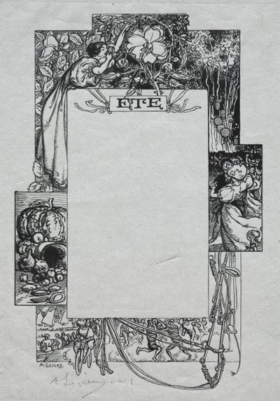 Pariser Almanach, 1897: Dekorativer Rand, Sommer von Auguste Louis Lepère