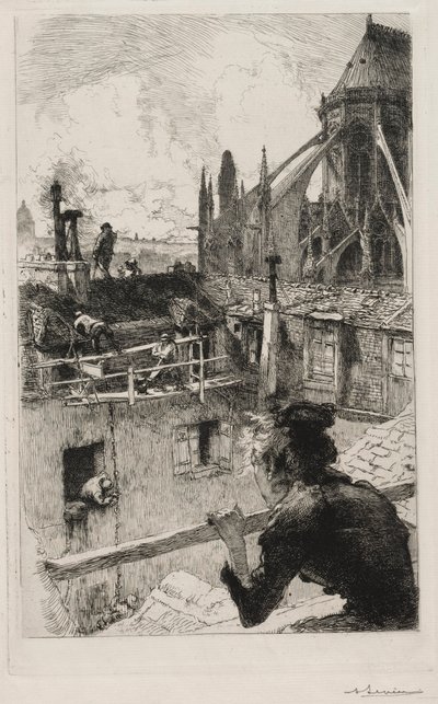 Sur les Toits près Notre Dame, 1893 von Auguste Louis Lepère