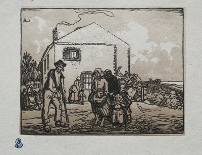 Die Bettler am letzten Haus, 1905 von Auguste Louis Lepère