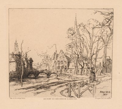 Die Béguinage-Brücke in Brügge La Pont du Beguinage à Bruges, 1901 von Auguste Louis Lepère