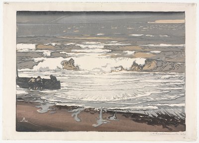 Die brechenden Wellen, Flut von September 1901, 1901 von Auguste Louis Lepère