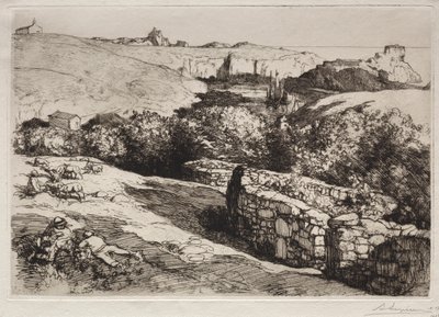 Blick auf den Hafen von La Meule von Auguste Louis Lepère