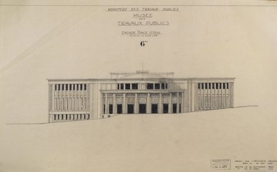 Projekt für das Musée des Travaux Publiques, Fassade, Place d