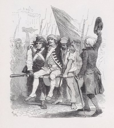 Vierzehnter Juli, aus Die vollständigen Werke von Béranger, 1836 von Auguste Raffet, Lacoste, Eugène Guillaumot
