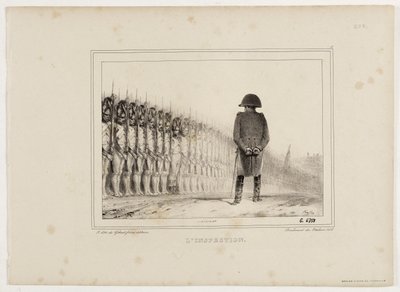 Album Lithographie von 1833 Nr. 5: Die Inspektion. von Auguste Raffet