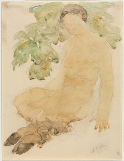 Faunesse, ca. 1905 (Aquarell über Graphit) von Auguste Rodin