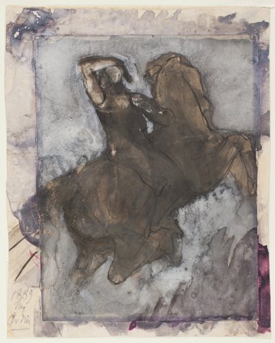 Reiter (recto); Pferd und Reiter (verso) von Auguste Rodin