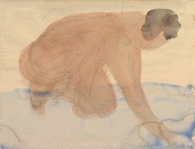 Nackte Figur auf Händen und Knien, 1900-1910 von Auguste Rodin