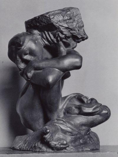 Die gefallene Karyatide, die ihren Stein trägt von Auguste Rodin