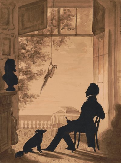 Silhouettenprofil des Künstlers Charles Fenderich, 1841 von Augustin Amant Constant Fidele Edouart