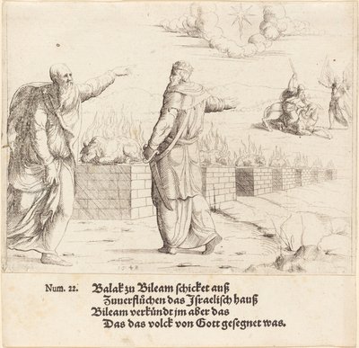 Balaks Opfer und Bileams Prophezeiung von Augustin Hirschvogel