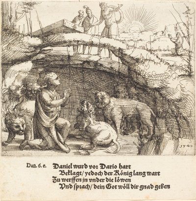 Daniel in der Löwengrube von Augustin Hirschvogel