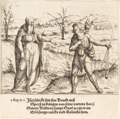 Jesse schickt David zu seinen Brüdern und Saul, 1548 von Augustin Hirschvogel