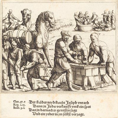 Joseph wird an die Ismaeliten verkauft von Augustin Hirschvogel