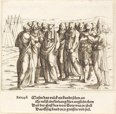 Moses spricht zu den Kindern Israels, 1548 von Augustin Hirschvogel