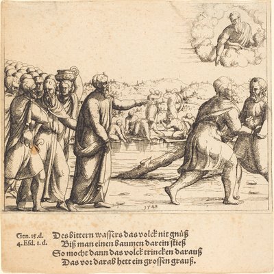 Der Herr versüßt die Wasser von Marah von Augustin Hirschvogel