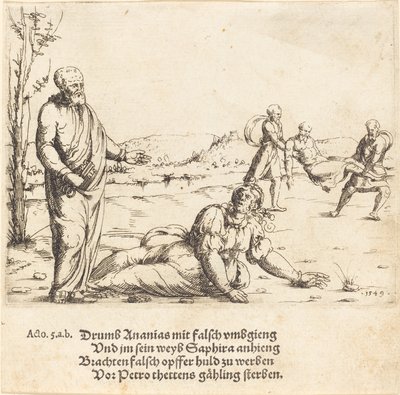 Die Bestrafung von Ananias und Saphira von Augustin Hirschvogel