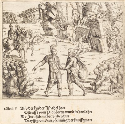 Der Sieg des Judas Makkabäus über Nikanor, 1547 von Augustin Hirschvogel