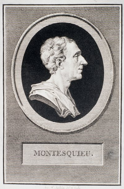 Charles Louis de Secondat, Baron de Montesquieu (1689-1755) von Augustin de Saint Aubin