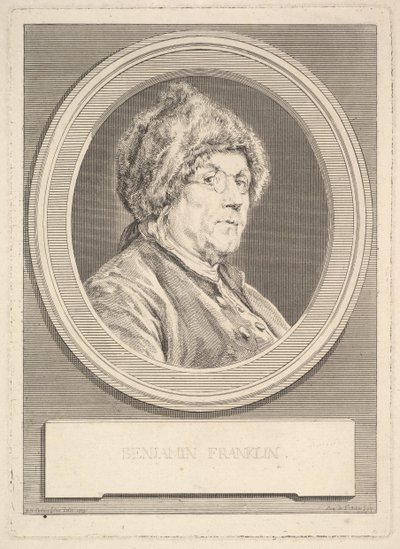 Porträt von Benjamin Franklin, 1777 von Augustin de Saint Aubin