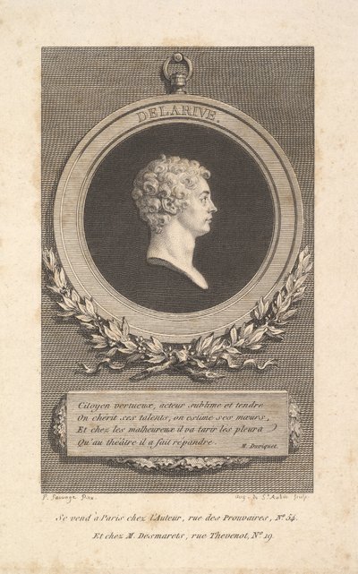 Porträt von De Larive, 1785 von Augustin de Saint Aubin