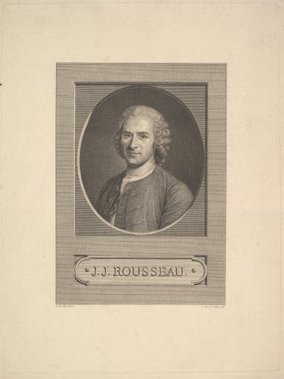 Porträt von Jean-Jacques Rousseau von Augustin de Saint Aubin