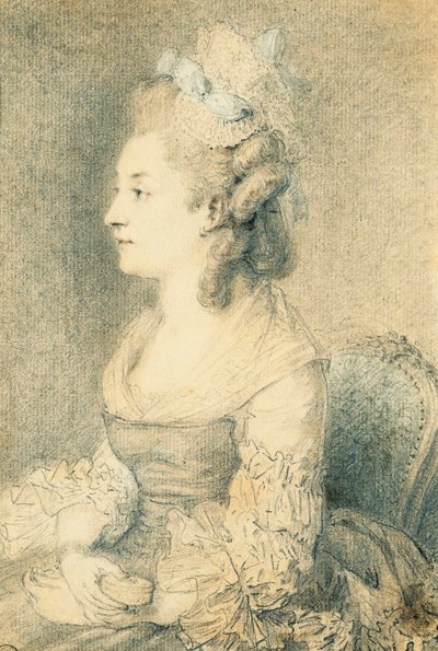 Porträt der Frau des Künstlers von Augustin de Saint Aubin