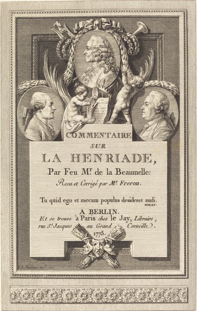 Kommentar zur Henriade von Augustin de Saint Aubin after Clément Pierre Marillier
