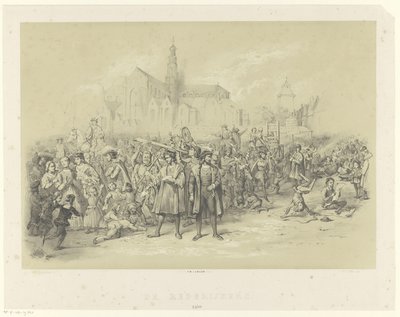 Rhetoriker verteilen Flugblätter von Augustinus Jacobus Bernardus Wouters