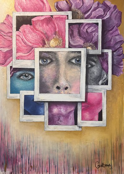 Bunte Gesichter und Blumen von Augustus Caelthorne