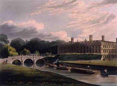 Außenansicht der Clare Hall, Cambridge, aus 