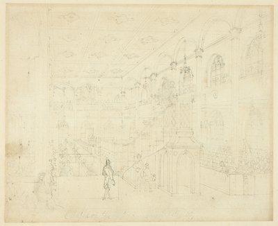 Studie für die Kapelle der Philanthropischen Gesellschaft, aus Microcosm of London von Augustus Charles Pugin