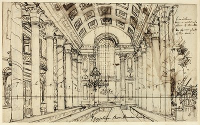 Studie für Egyptian Hall Mansion House, aus Microcosm of London von Augustus Charles Pugin