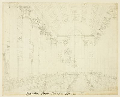 Studie für die Egyptian Hall Mansion House, aus Microcosm of London von Augustus Charles Pugin