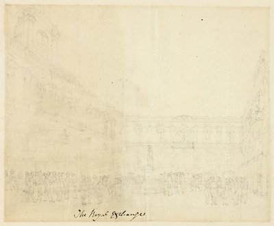Studie für die Royal Exchange, aus Microcosm of London von Augustus Charles Pugin
