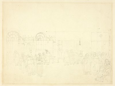 Studie für Wachhaus, St. Mary Le Bone, aus Mikrokosmos von London von Augustus Charles Pugin