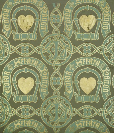 Herzmotiv kirchliches Tapetendesign von Augustus Welby Northmore Pugin