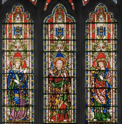 Jungfrau und Christus mit Heiligen, Ostfenster (Detail) von Augustus Welby Northmore Pugin