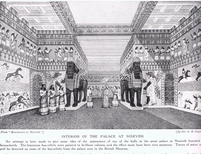 Innenansicht des Palastes von Ninive, Illustration aus 