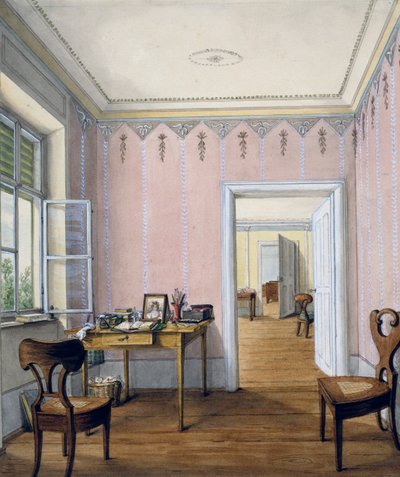 Biedermeier Innenraum, um 1840 von Austrian School