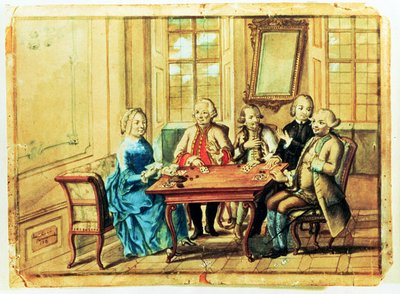 Kaiserin Maria Theresia von Österreich spielt Karten mit Feldmarschall Karoly Batthyany, Nadasky und Feldmarschall Leopold Joseph, Graf von Daun, 1751 von Austrian School