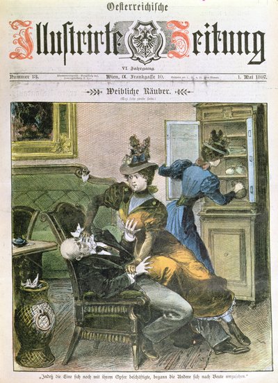 Damenräuber, Titelseite der Illustrierten Zeitung, Mai 1897 von Austrian School