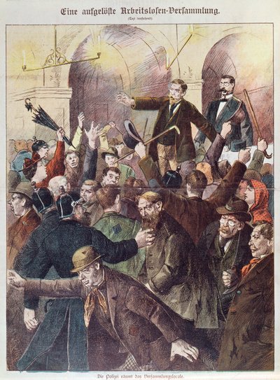 Polizei löst ein Protesttreffen arbeitsloser Arbeiter auf, 1897 von Austrian School