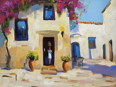 Bougainvillea-Dorftür von Avanesova Elena