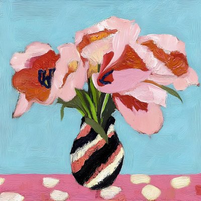 Rosa Tulpen Stillleben von Avanesova Elena
