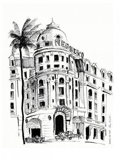 Historische Hotelskizze von Awol Art Alex