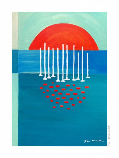 Ruhiger Abstrakter Sonnenuntergang von Awol Art Alex